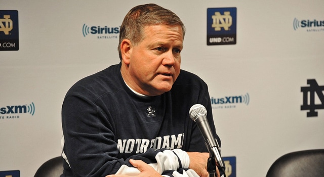 Brian Kelly addressed the media on Saturday after the Fighting Irish's latest practice
