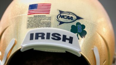 Notre Dame Helmets - Boston Tribute