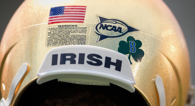 Notre Dame Helmets - Boston Tribute