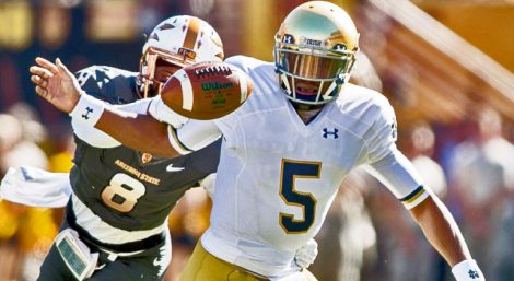 Everett Golson - Notre QB Fumble vs. ASU