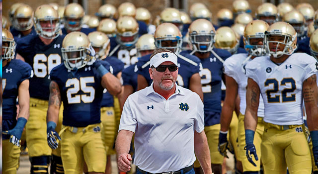 brian kelly 2015 blue gold game