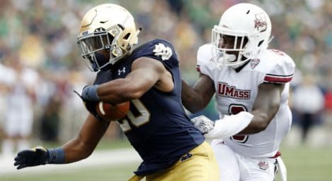CJ Prosise - Notre Dame RB v. UMass