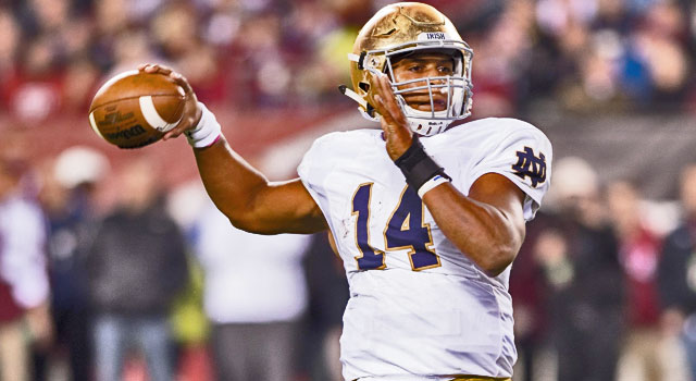 Notre dame QB Deshone Kizer against Temple