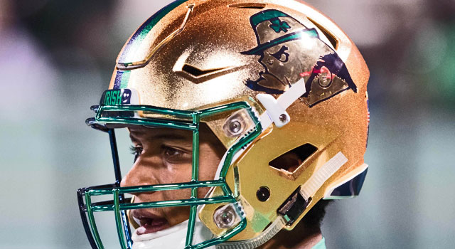 Notre Dame's 2015 Shamrock Series uniforms and helmets were a hit. Will 2016's be as well? (Photo: Matt Cashore-USA TODAY Sports)
