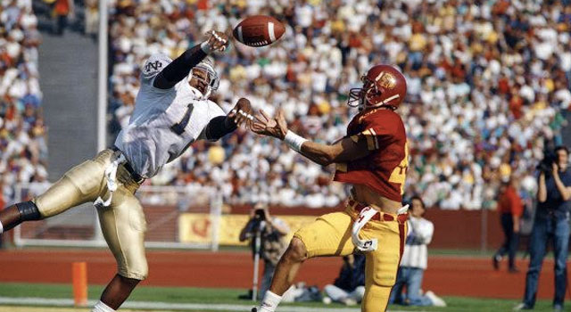 Todd Lyght was an All-American and National Champion for the Irish before becoming a 1st round NFL Draft pick.(Photo from Notre Dame Fighting Irish Digital Media)
