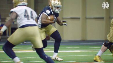 notre dame practice day 1 video