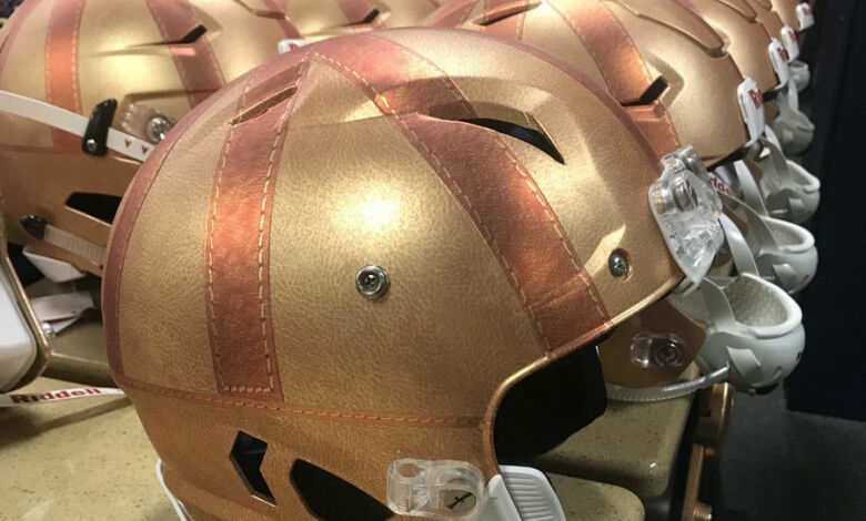 notre dame rockne helmets