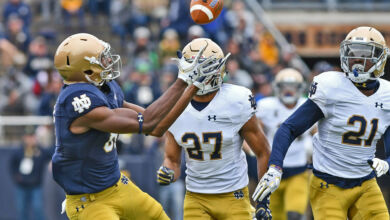 Notre Dame WR Miles Boykin in action in the 2018 Blue Gold Game