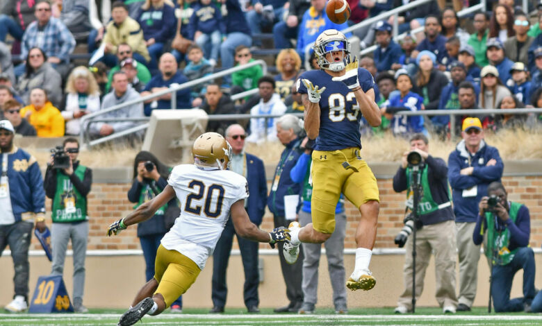 Notre Dame WR Chase Claypool in action in the 2018 Blue-Gold game