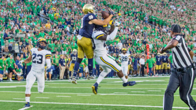 Notre Dame WR Chris Finke with the catch of the game vs. Michigan