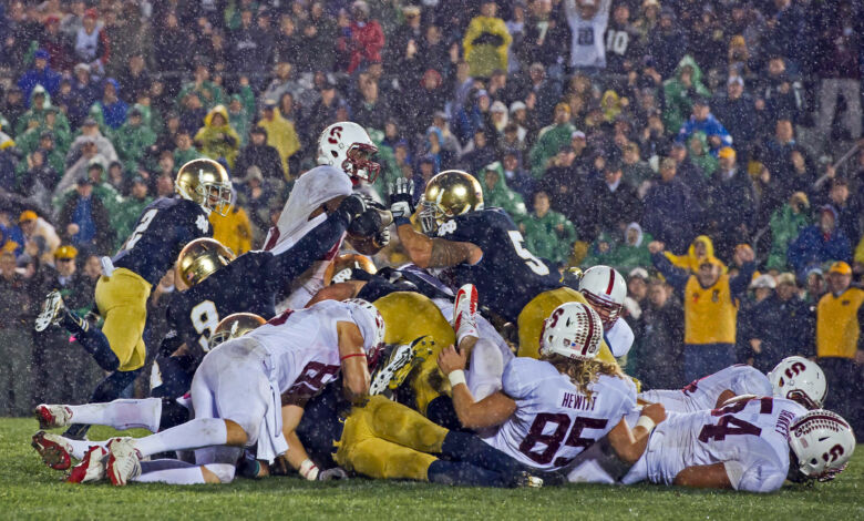 Notre Dame's epic goalline stand against Stanford in 2012.