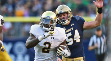 Notre Dame RB Dexter Williams in action vs. Navy
