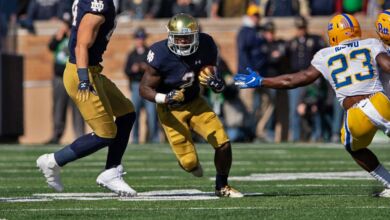 Dexter Williams and the Notre Dame running game were bottled up vs. Pitt.