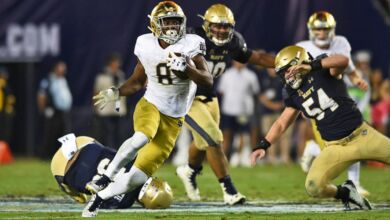 Notre Dame RB Jafar Armstrong in action vs. Navy.