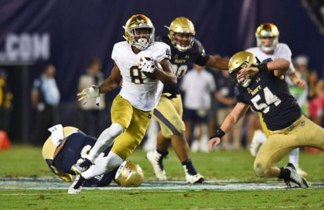 Notre Dame RB Jafar Armstrong in action vs. Navy.