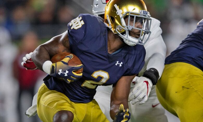 Notre Dame RB Dexter Williams in action vs. Stanford