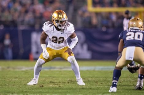 Notre Dame LB Asmar Bilal in action vs. Navy