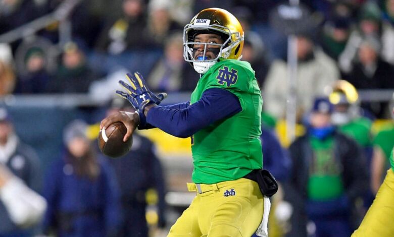 Notre Dame QB Brandon Wimbush in action vs. Florida State