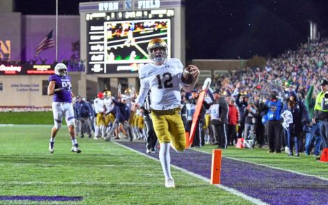 Notre Dame QB Ian Book runs for the game sealing TD vs. Northwestern.