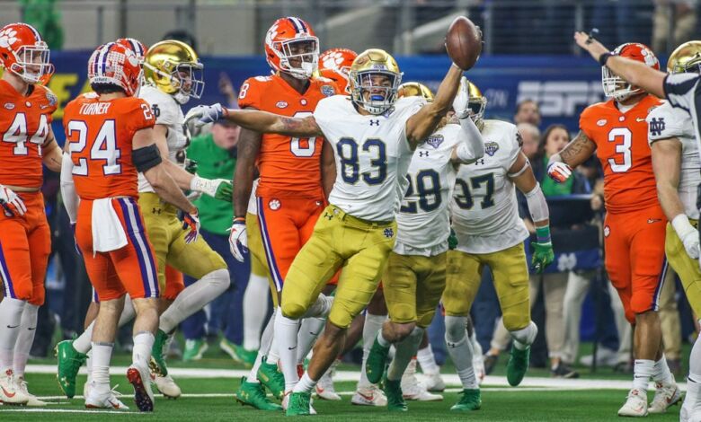 Chase Claypool recovers a fumble that the replay booth later controversarily overturned.