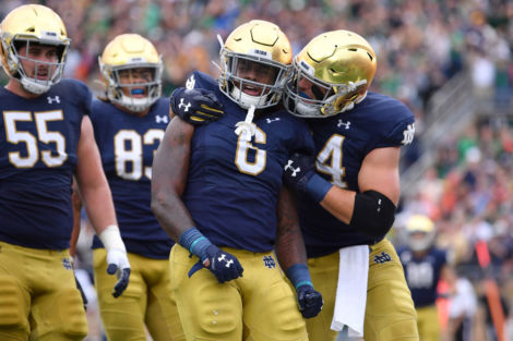 Notre Dame RB Tony Jones Jr Touchdown Celebration
