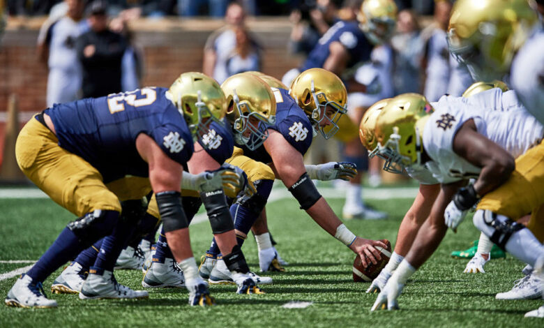 notre dame offensive defensive line