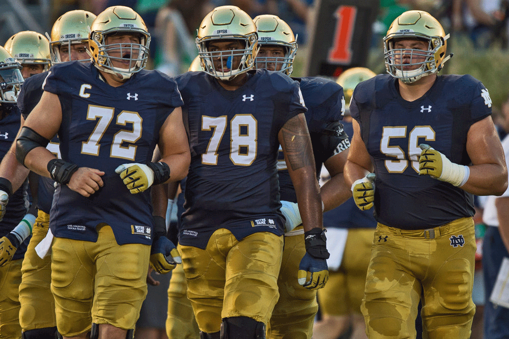 notre dame offensive line u