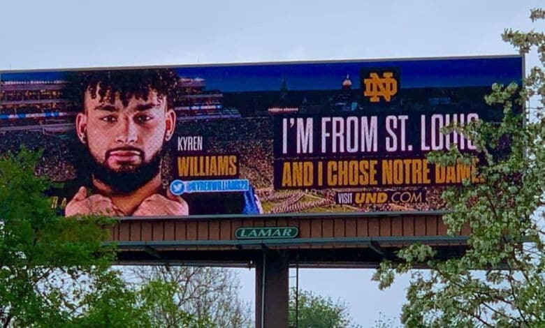 kyren williams notre dame recruiting billboards