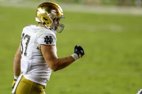 Notre Dame TE Michael Mayer (Photo by David Rosenblum/Icon Sportswire)