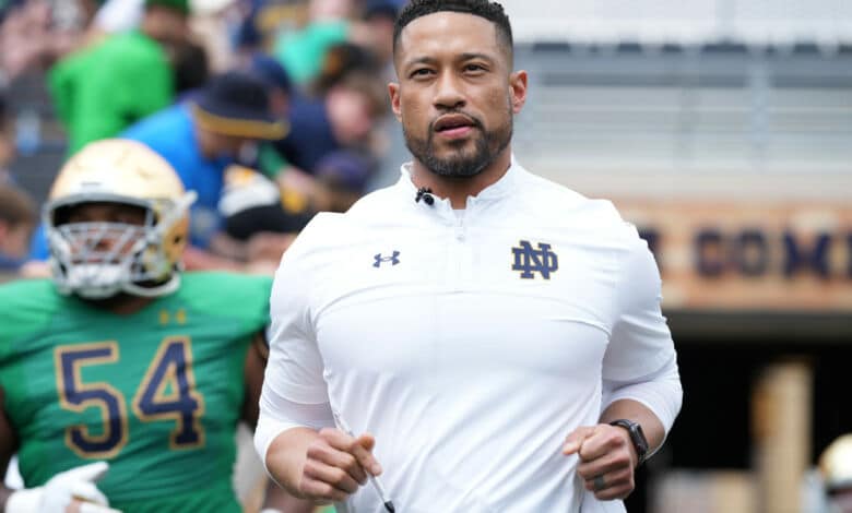 Notre Dame Fighting Irish head coach Marcus Freeman