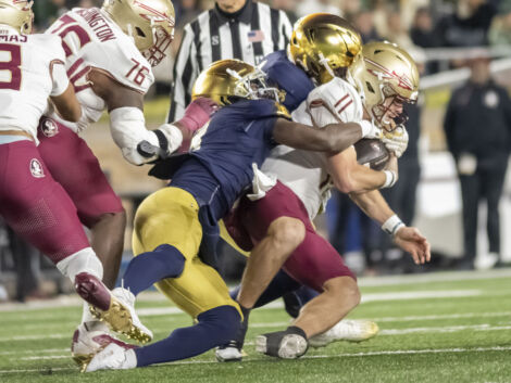 Notre Dame sacks Florida State eight times
