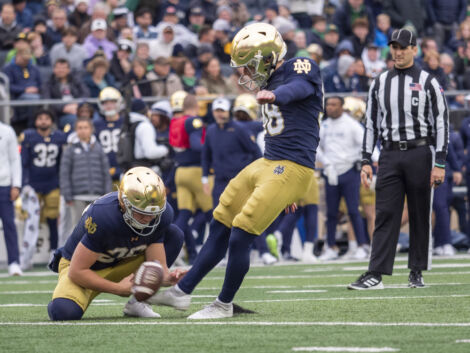 Notre Dame Fighting Irish place kicker Mitch Jeter