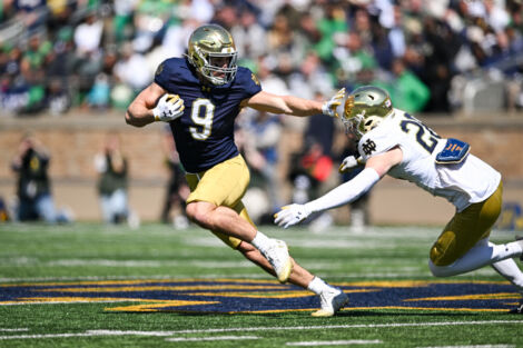 Notre Dame TE Eli Raridon (Photo by James Black/Icon Sportswire)