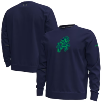 Notre Dame Releases New Leprechaun Collection for 2025 Football Season 3 Blue Notre Dame long sleeve t-shirt with a Fighting Irish Leprechaun
