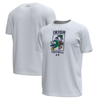 Notre Dame Releases New Leprechaun Collection for 2025 Football Season 10 White Notre Dame long t-shirt with a Fighting Irish Leprechaun