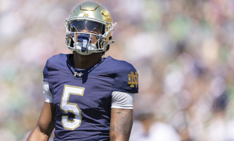 Notre Dame Fighting Irish wide receiver Cam Williams