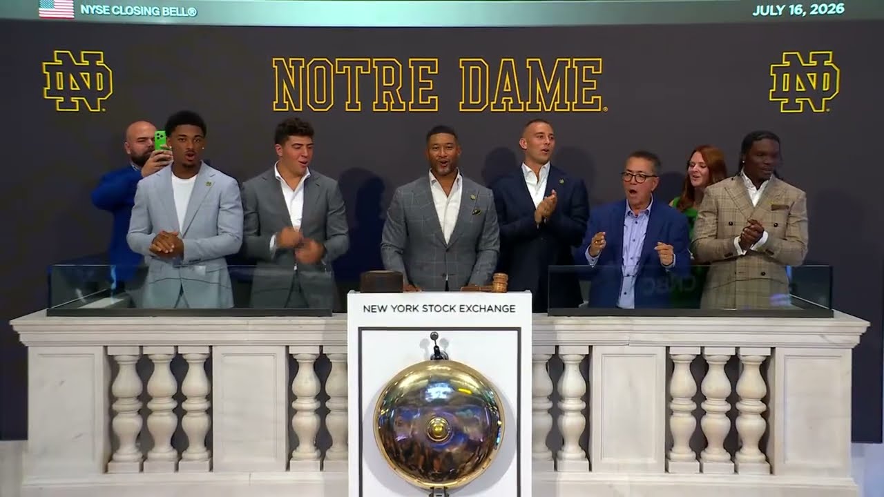 Notre Dame, Marcus Freeman ring the NYSE closing bell